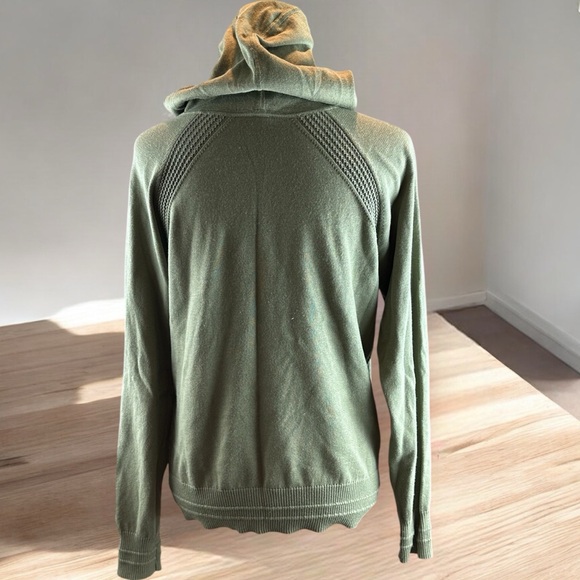 Athleta Evergreen Hoodie Sweater Olive Green  Women's Size Small Athleisure - Picture 5 of 10